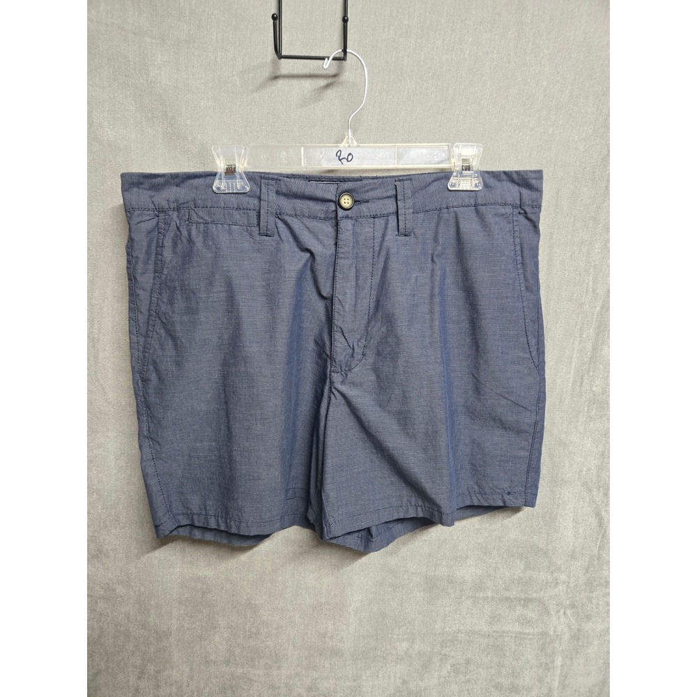 American Rag Mens Slim Fit Chino Shorts Blue Heathered Cotton Size 36